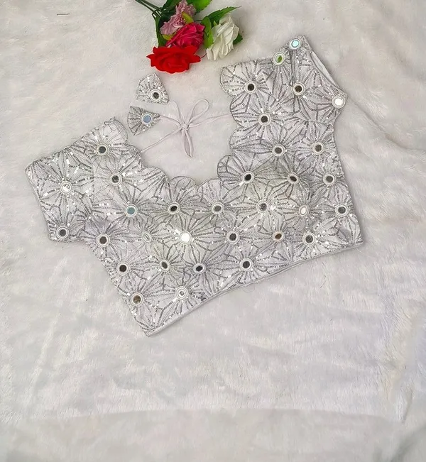 White_Fancy_Silk_Fashion_Neck_Blouse_For_Women