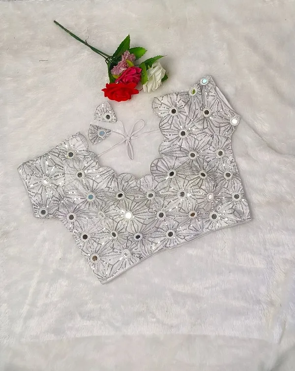 White_Fancy_Silk_Fashion_Neck_Blouse_For_Women