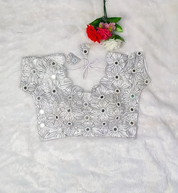 White_Fancy_Silk_Fashion_Neck_Blouse_For_Women