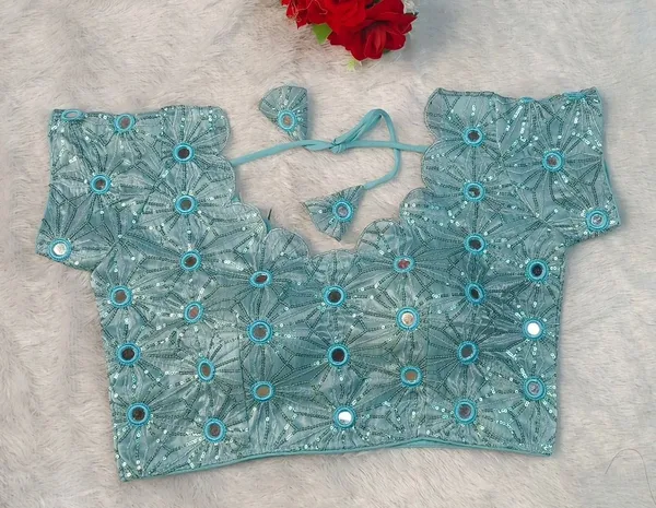 Light_Blue_Fandy_Silk_Fashion_Neck_Embroidered_Blouse_For_Women