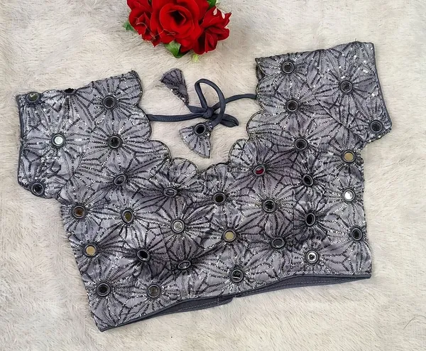 Grey_Fandy_Silk_Embroidered_Designer_Blouse_For_Women