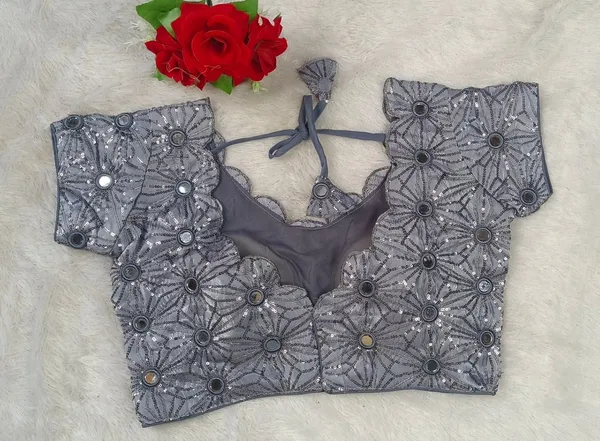 Grey_Fandy_Silk_Embroidered_Designer_Blouse_For_Women