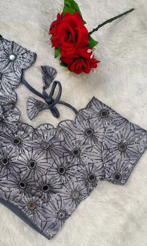 Grey_Fandy_Silk_Embroidered_Designer_Blouse_For_Women