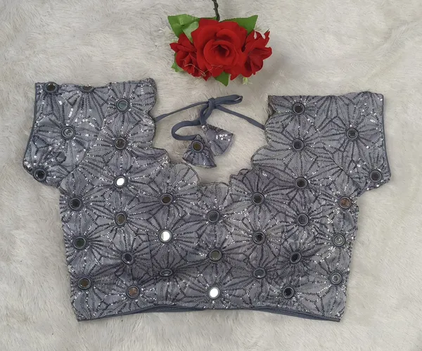 Grey_Fandy_Silk_Embroidered_Designer_Blouse_For_Women