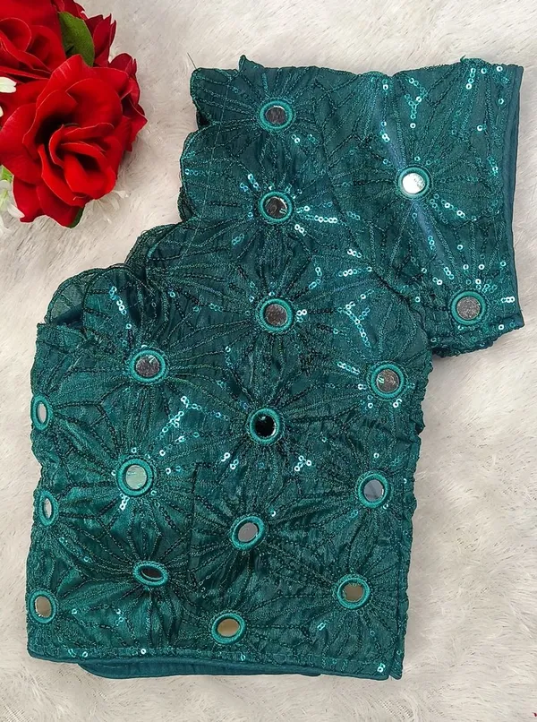 Dark_Blue_Silk_Sequin_Mirror_Work_Embroidered_Blouse_For_Women