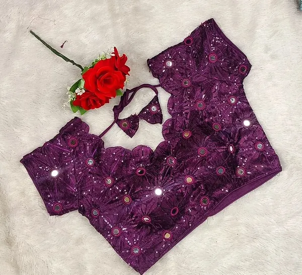 Purple_Fandy_Silk_Embroidered_Designer_Blouse_For_Women
