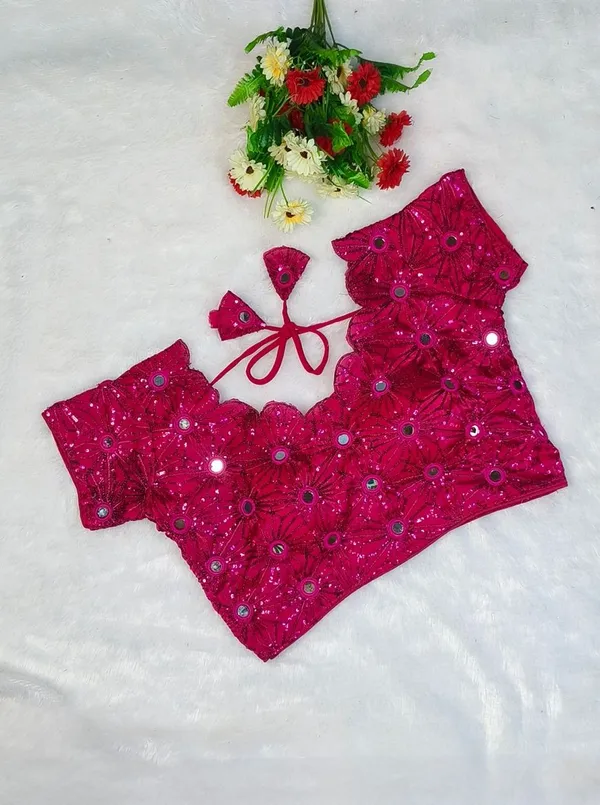 Pink_Fancy_Silk_Fashion_Neck_Embroidered_Blouse_For_Women