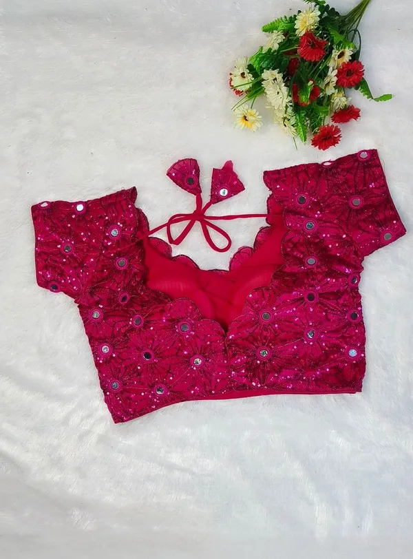 Pink_Fancy_Silk_Fashion_Neck_Embroidered_Blouse_For_Women