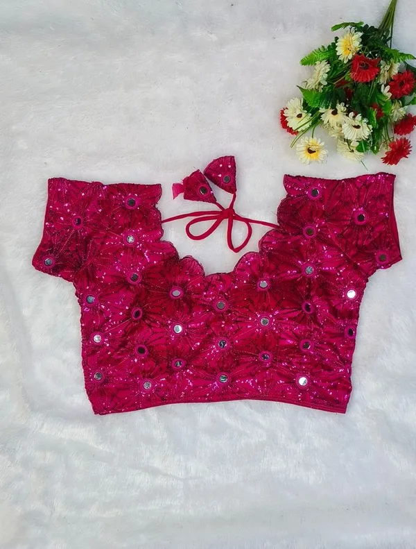 Pink_Fancy_Silk_Fashion_Neck_Embroidered_Blouse_For_Women