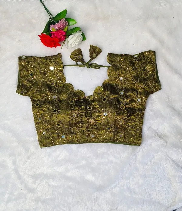 Light_Green_Fandy_Silk_Embroidered_Designer_Blouse_For_Women
