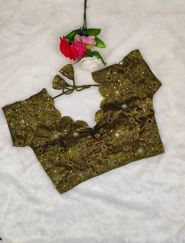Light_Green_Fandy_Silk_Embroidered_Designer_Blouse_For_Women