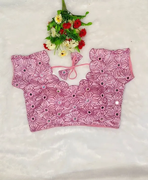 Pink_Fandy_Silk_Mirror_Sequin_Fashion_Neck_Blouse_For_Women