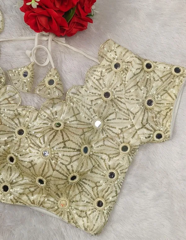 Beige_Fancy_Silk_Round_Neck_Embroidered_Blouse_For_Women