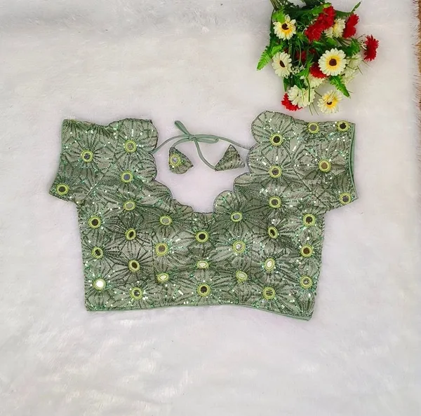 Light_Green_Fandy_Silk_Fashion_Neck_Blouse_For_Women