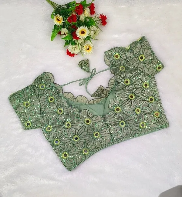Light_Green_Fandy_Silk_Fashion_Neck_Blouse_For_Women
