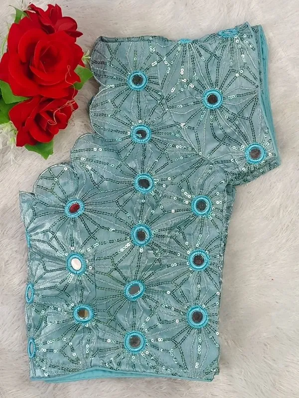Light_Blue_Fandy_Silk_Embroidered_Designer_Blouse_For_Women