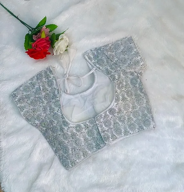 Silver_Silk_Round_Neck_Sequin_Mirror_Work_Blouse_For_Women