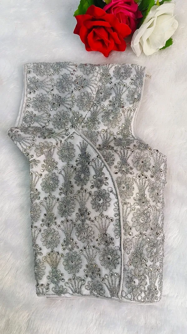 Silver_Silk_Round_Neck_Sequin_Mirror_Work_Blouse_For_Women