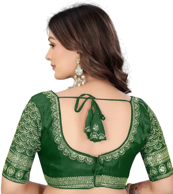 Green_Silk_Fashion_Neck_Zari_Embroidered_Blouse_For_Women