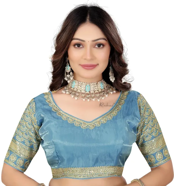 Light_Green_Silk_Jari_Sequin_Embroidered_Blouse_For_Women