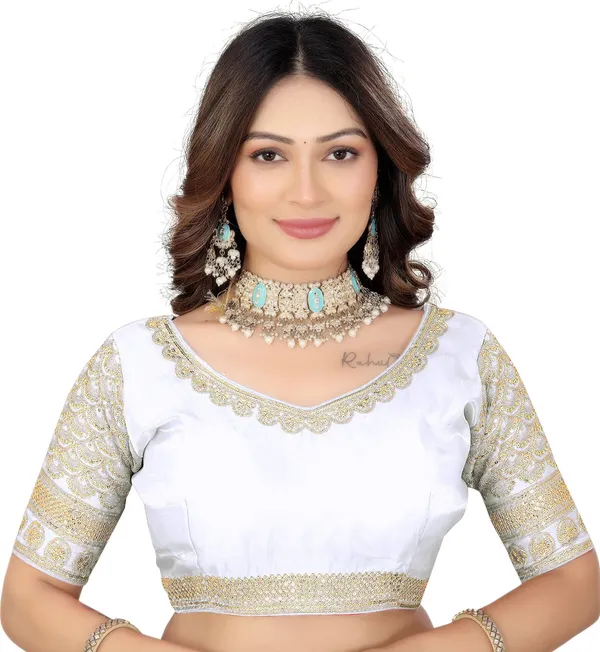 White_Silk_Jari_Sequin_Embroidered_Blouse_For_Women