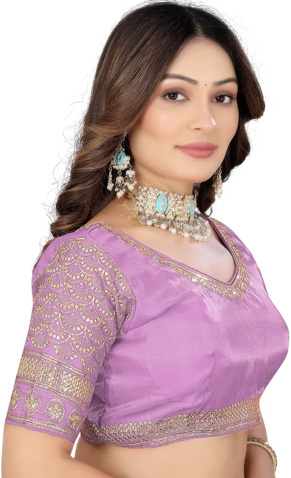 Pink_Silk_Jari_Sequin_Embroidered_Blouse_For_Women