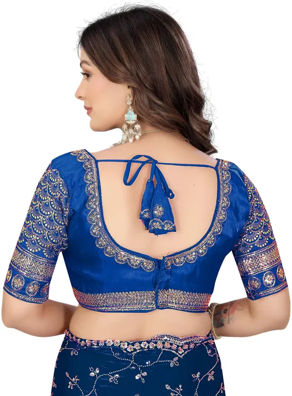 Blue_Silk_Jari_Sequin_Embroidered_Blouse_For_Women