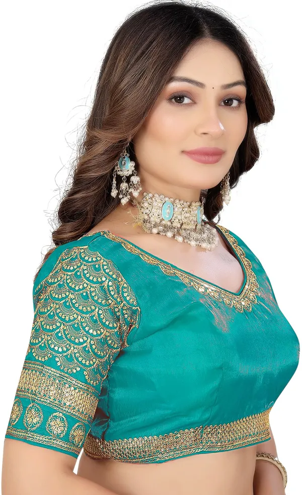 Green_Silk_Jari_Embroidered_Designer_Blouse_For_Women