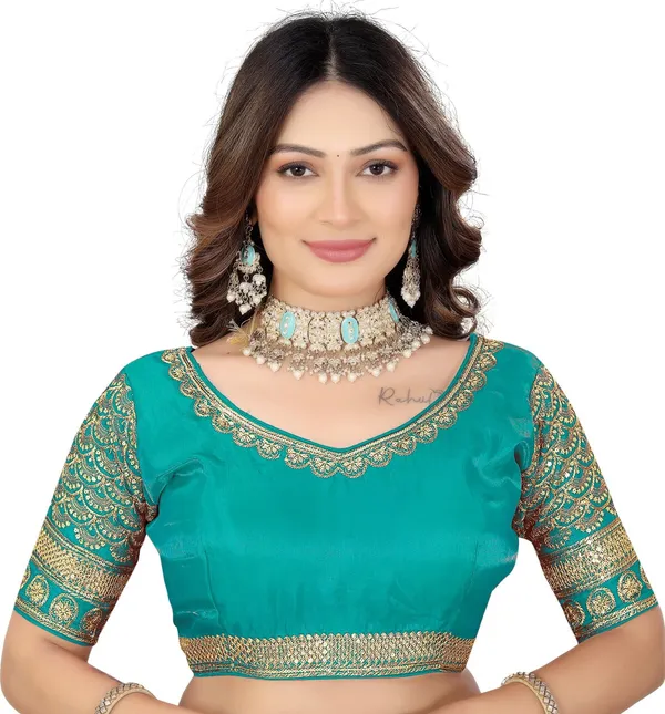 Green_Silk_Jari_Embroidered_Designer_Blouse_For_Women