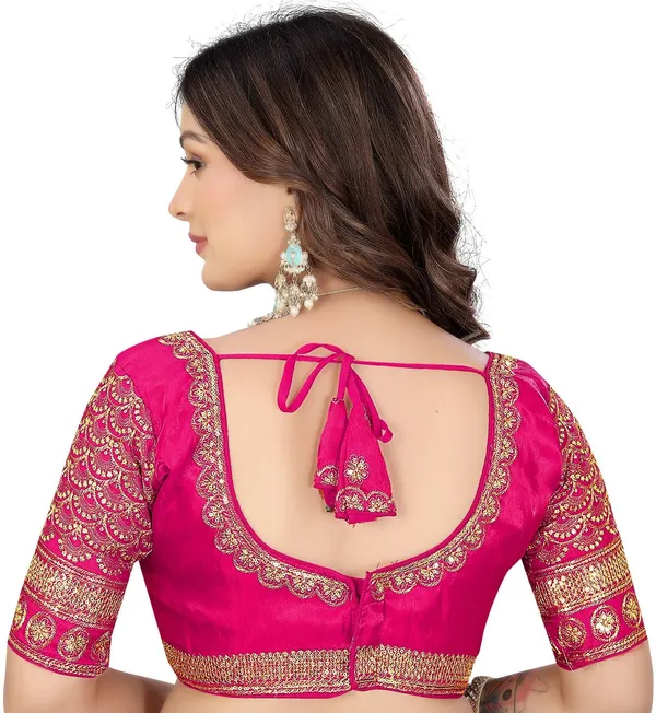 Pink_Silk_Jari_Sequin_Embroidered_Blouse_For_Women