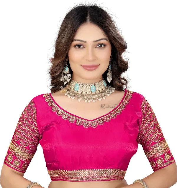 Pink_Silk_Jari_Sequin_Embroidered_Blouse_For_Women