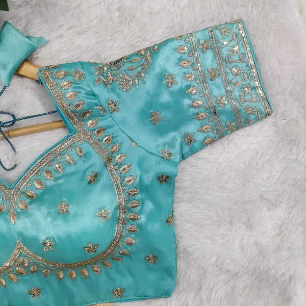 Light_Blue_Silk_Sweetheart_Neck_Blouse_For_Women