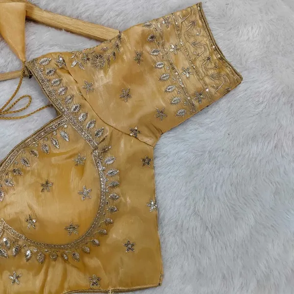 Gold_Silk_Sweetheart_Neck_Blouse_For_Women