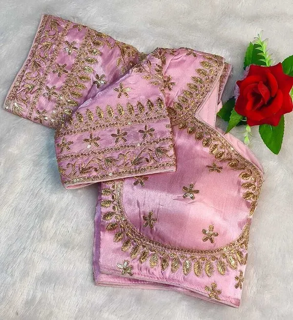 Pink_Silk_Sweetheart_Neck_Blouse_For_Women