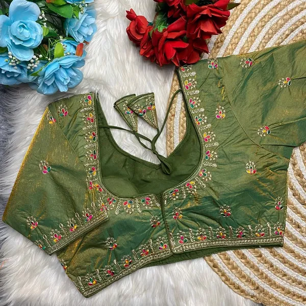 Light_Green_Silk_Sweetheart_Neck_Blouse_For_Women