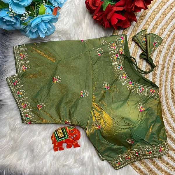 Light_Green_Silk_Sweetheart_Neck_Blouse_For_Women