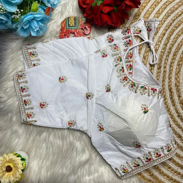 White_Silk_Sweetheart_Neck_Blouse_For_Women