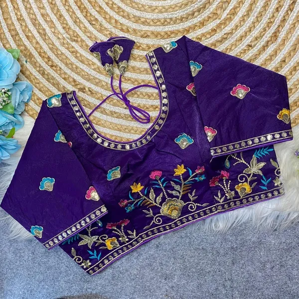 Purple_Silk_Fashion_Neck_Blouse_For_Women
