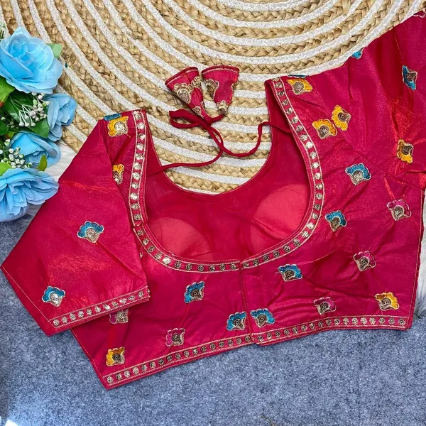 Pink_Silk_Fashion_Neck_Blouse_For_Women