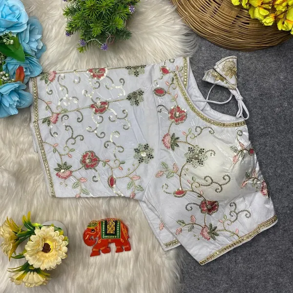 White_Silk_U-Neck_Blouse_For_Women