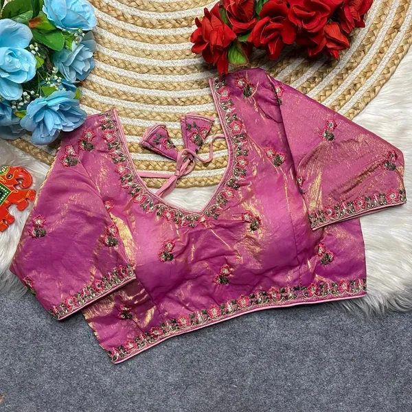 Pink_Silk_Fashion_Neck_Blouse_For_Women