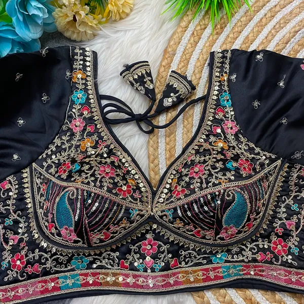 Black_Silk_Embroidered_Floral_Blouse_For_Women