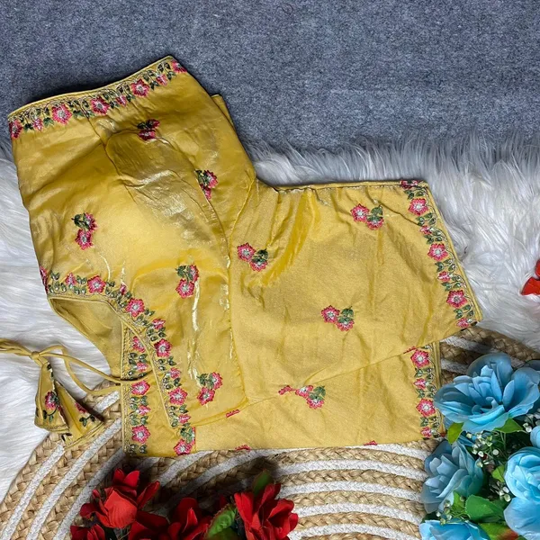 Golden_Silk_Embroidered_Floral_Blouse_For_Women