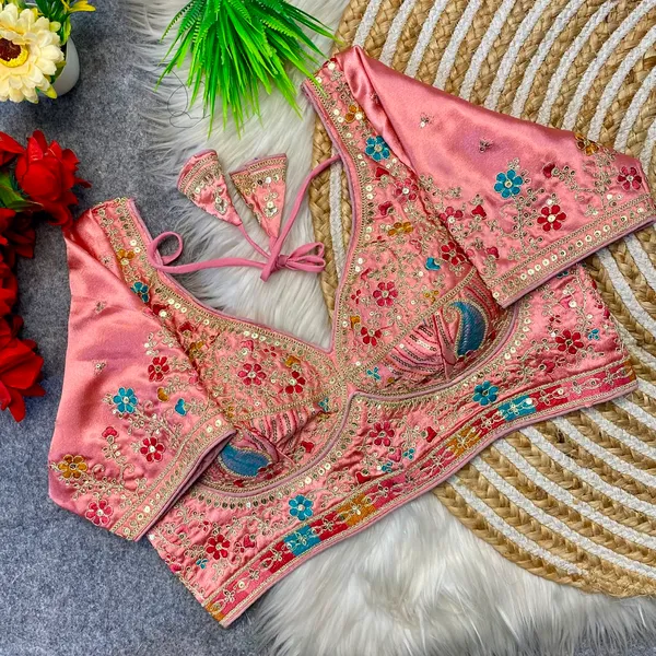 Pink_Silk_Embroidered_Sequin_Work_Blouse_For_Women