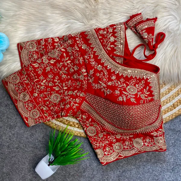 Red_Silk_Embroidered_Blouse_For_Women