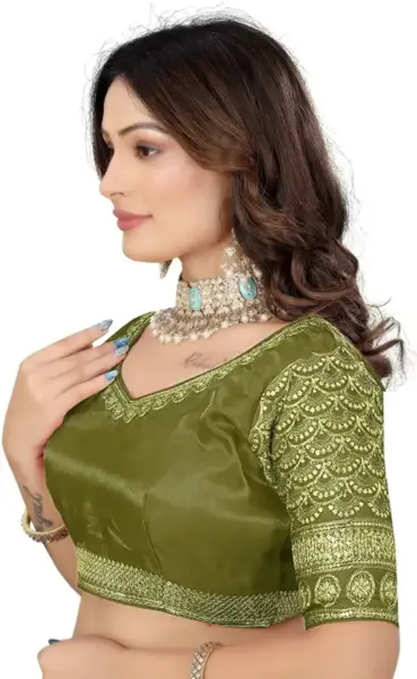 Green_Silk_Embroidered_Blouse_For_Women