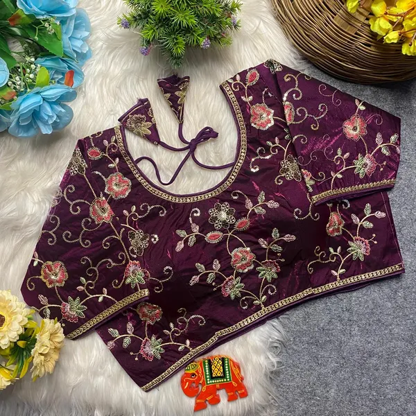 Purple_Silk_Floral_Embroidered_Blouse_For_Women