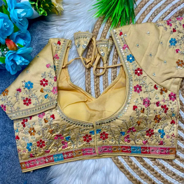 Golden_Silk_Embroidered_Floral_Motif_Blouse_For_Women