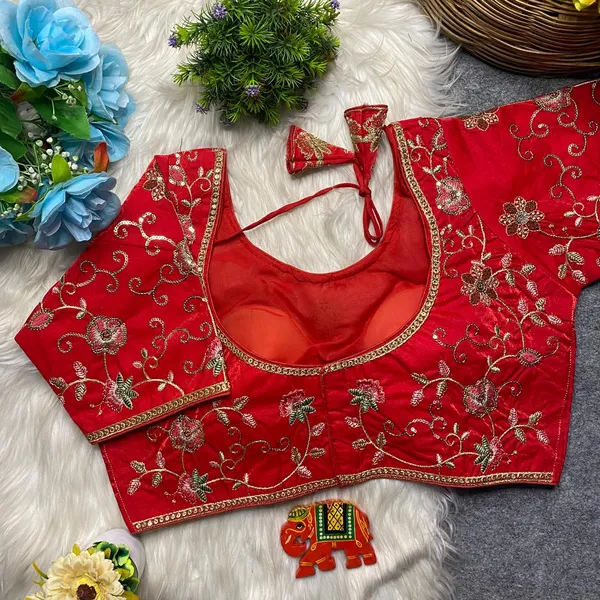 Red_Silk_Embroidered_Blouse_For_Women