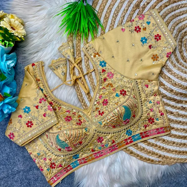 Golden_Silk_Embroidered_Floral_Motif_Blouse_For_Women